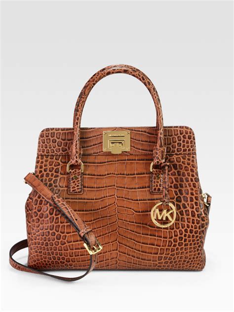 michael kors alligator purse|michael kors parker extra large.